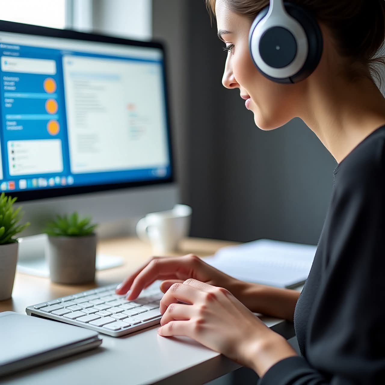 Téléconseillère ZYHOO au travail